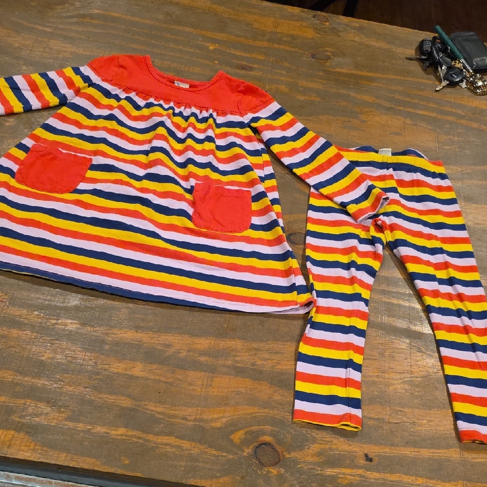 Vibrant Striped Kids Dress Set